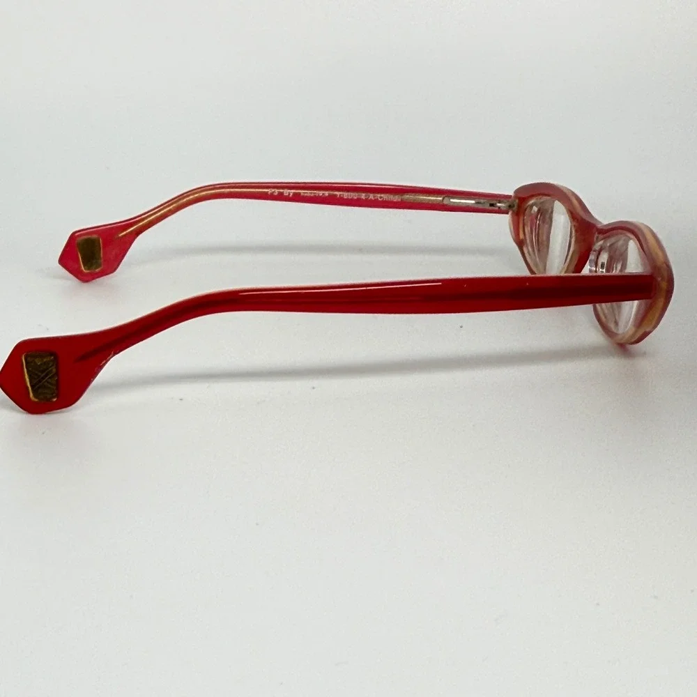 Baba-loo F3 Red Cat Eye Eyeglasses Frames 42-18-125‎ Col.5 Girls Vintage 21588